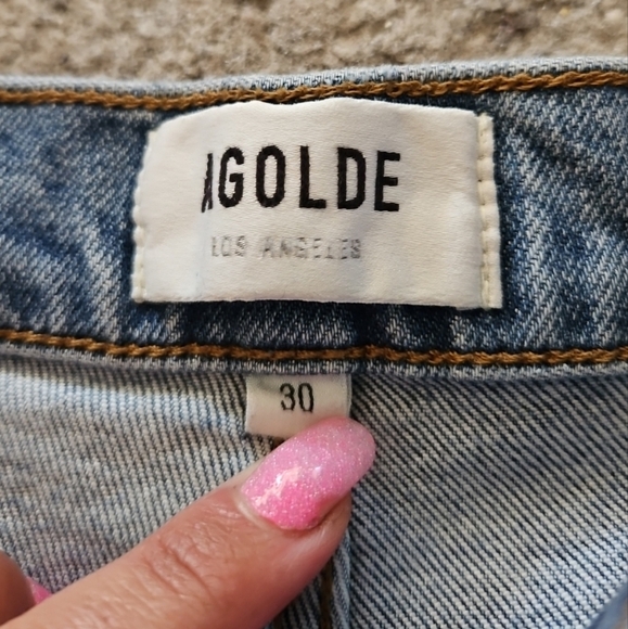 Agolde Womens Medium Wash Riley High Rise Straight Crop in Hassle Jean 30 - Picture 11 of 14